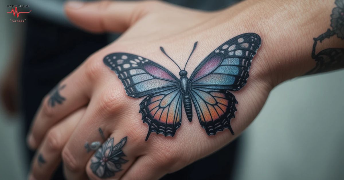 Masculine Butterfly Tattoos on Hand