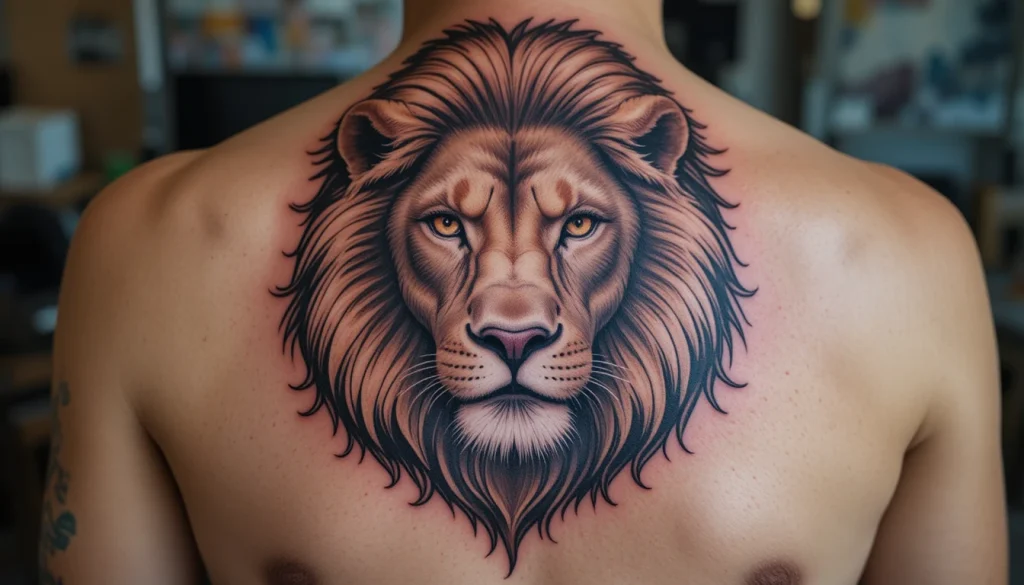 Realistic Lion Tattoo
