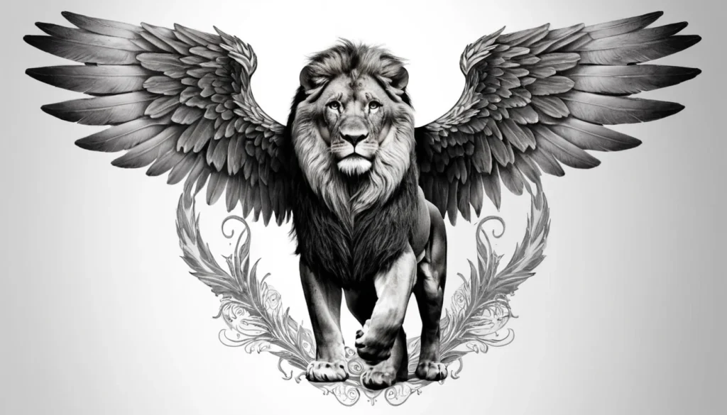 Lion With Wings Tattoo