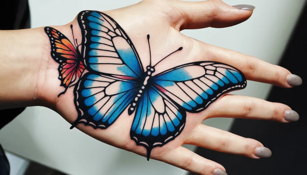 Skeleton Hand With a Butterfly Tattoos