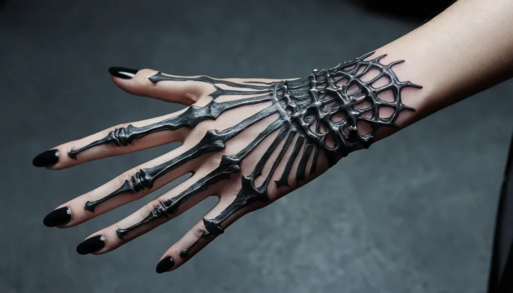 Gothic Skeleton Hand Tattoo