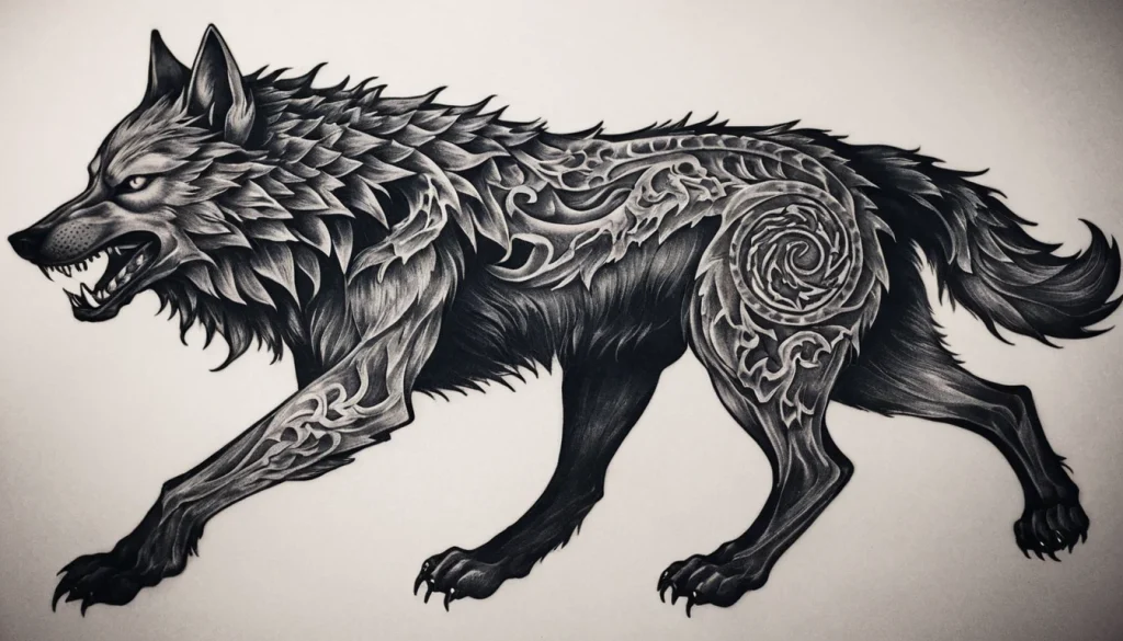 Fenrir Wolf Tattoo