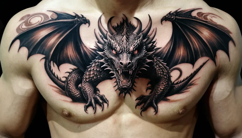  Dragon Chest Tattoo