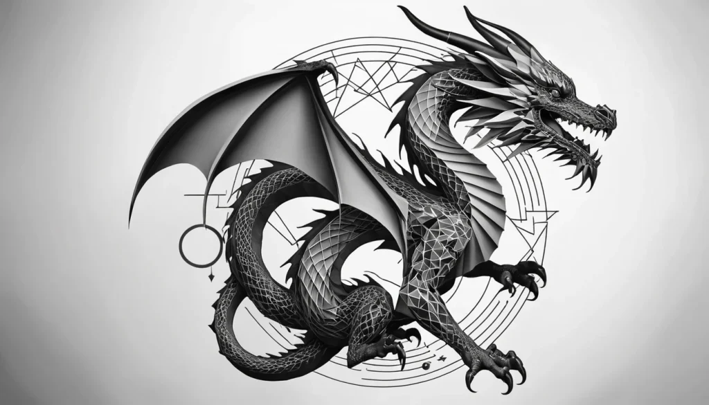 Geometric Dragon Tattoo