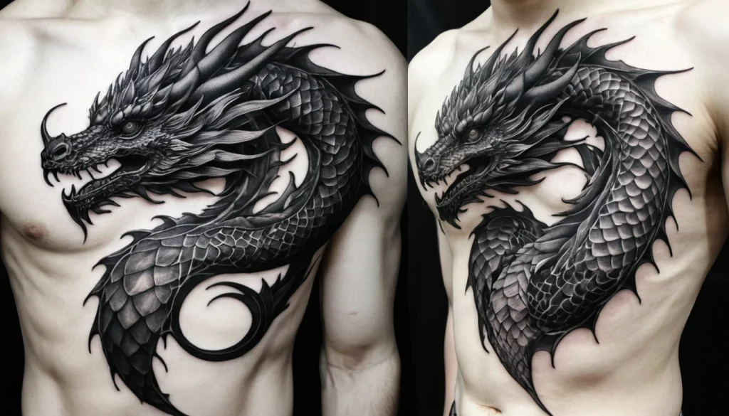 Blackwork Dragon Tattoo