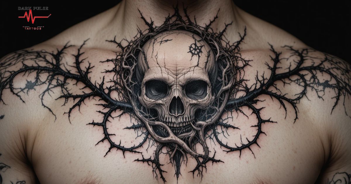 Dark and Creepy Blackwork Tattoo