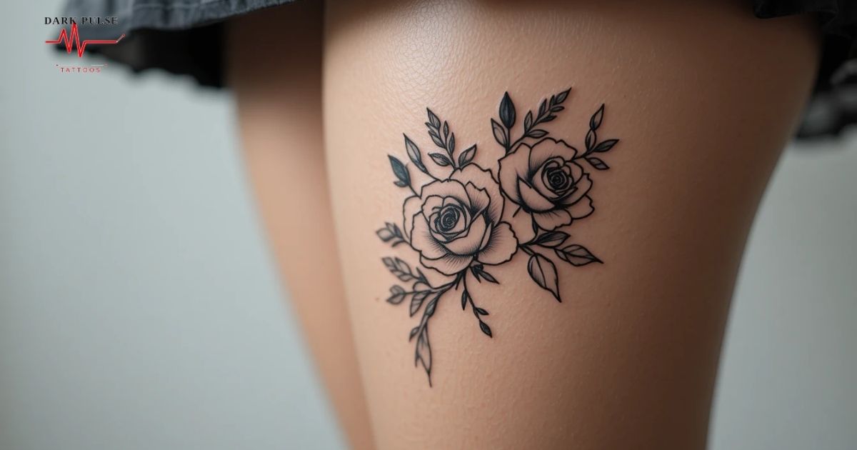 Thigh Tattoos Women Flowers